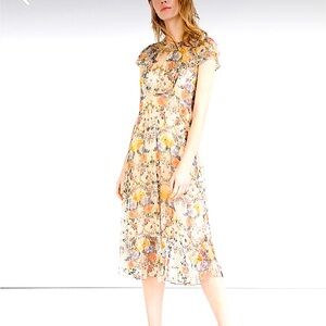 Zara lace flutter dress - M, new